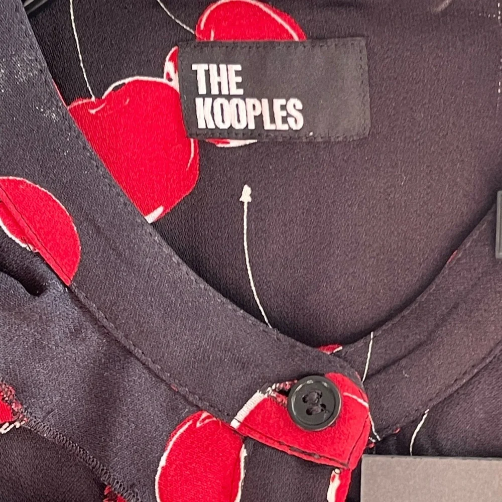 NWT The Kooples Short Cherry 🍒 Printed Black Dress Small - Picture 4 of 8